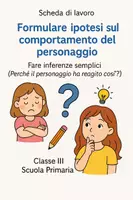 anteprima - Schede informative - Formulare ipotesi sul comportamento del personaggio - Pagina di copertina