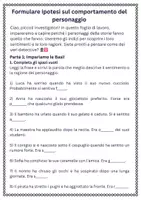 anteprima - Schede informative - Formulare ipotesi sul comportamento del personaggio - Pagina 1
