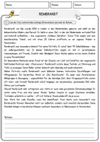 Vorschau - Arbeitsblätter - Rembrandt Arbeitsblätter mit Fragen + Lösungen AB - Seite 1