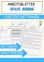 Vorschau - Arbeitsblätter - Space Mining Arbeitsblätter mit Fragen + Lösungen AB - Deckblatt
