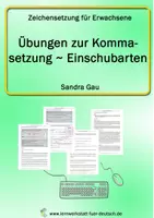Vorschau - Unterrichtsreihen - Übungen zur Kommasetzung - Einschubarten - Deckblatt