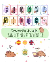 Vista previa - Decoración del aula - Banderines Bienvenida Capibara - CAST / CAT / ENG - Portada