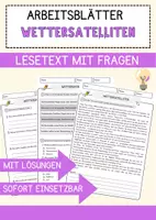 Vorschau - Arbeitsblätter - Wettersatelliten Arbeitsblätter mit Fragen + Lösungen AB - Deckblatt