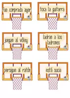 Vista previa - Tarjetas / Manipulativos - SUJETO A CANASTA - Sujeto y predicado - página 2