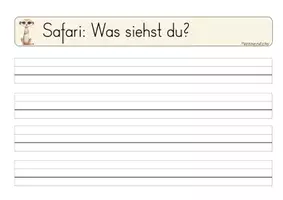 Vorschau - Arbeitsblätter - Wimmelbilder Safari - Freies Schreiben üben - Seite 3