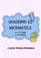 anteprima - Esercizi - ATTIVITA' IN UNA CLASSE PRIMA PRIMARIA OTTOBRE-DICEMBRE - Pagina di copertina