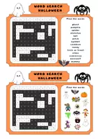 Voorbeeld - Early finishers - word search - crossword- halloween - Pagina 1