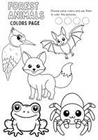 Vorschau - Mal- und Bastelvorlagen - Forest animals | Anmalen / Painting Englisch - Kunst - Seite 1