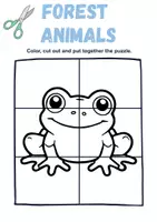 Vorschau - Mal- und Bastelvorlagen - Cut & Glue: Forest animals - Englisch - Seite 1