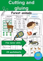 Vorschau - Mal- und Bastelvorlagen - Cut & Glue: Forest animals - Englisch - Deckblatt