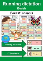 Vorschau - Unterrichtsreihen - Laufdiktat / Running dictation: Forest animals - Englisch - Deckblatt