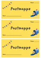 Vorschau - Anderer Materialtyp - Postmappen-Schild zum Ausdrucken – Etiketten für den Schulstart | 3 Stück auf A4 - Seite 1