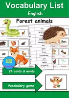 Vorschau - Mal- und Bastelvorlagen - Forest animals: Vocabulary List Wordlist - Englisches Kartenspiel Cardgame, Picturecards - Deckblatt