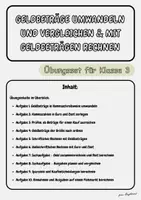 Vorschau - Stationenlernen - Mit Geldbeträgen sicher rechnen – Aufgabenpaket für die 3. Klasse (Probevorbereitung) - Deckblatt