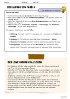 Vorschau - Arbeitsblätter - Den Aufbau von Fabeln untersuchen- Der Löwe und das Mäuschen (inkl. Musterlösung) - Seite 1