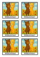 Vorschau - Mal- und Bastelvorlagen - Alpakaklasse / Lamaklasse - Grußkarten - Seite 1