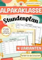 Vorschau - Arbeitsblätter - Alpakaklasse / Lamaklasse - Stundenplan - Deckblatt