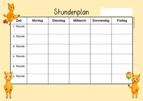 Vorschau - Arbeitsblätter - Alpakaklasse / Lamaklasse - Stundenplan - Seite 3