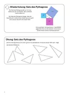 Vorschau - Arbeitsblätter - Wiederholung Klasse 9 - Satz des Pythagoras - Seite 1
