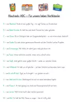 Vorschau - Mal- und Bastelvorlagen - Verabschiedung der Viertklässler: Abschieds-ABC - Seite 1