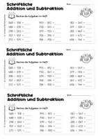 Vorschau - Arbeitsblätter - Schriftliche Addition & Subtraktion im Zahlenraum 1000 – Rechnen im Heft | Klasse 3 - Seite 2