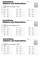 Vorschau - Arbeitsblätter - Schriftliche Addition & Subtraktion im Zahlenraum 1000 – Rechnen im Heft | Klasse 3 - Seite 3