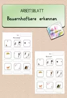 Vorschau - Arbeitsblätter - Bauernhoftiere erkennen - Deckblatt