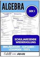 Vorschau - Unterrichtsreihen - Algebra Wiederholung Schuljahresende – mit Tests & Lösungen (SEK I) - Deckblatt