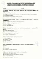 anteprima - Quiz - Interpretare domande aperte e rispondere in frasi complete - Pagina 1