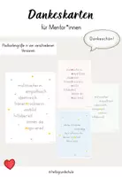 Vorschau - Mal- und Bastelvorlagen - Dankeskarten für Mentor*innen - Referendariat - Deckblatt