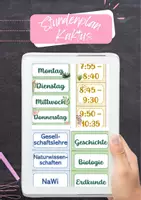 Vorschau - Anderer Materialtyp - Kaktus-Stundenplan – Bunt, Frisch & Individuell - Deckblatt