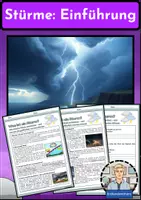 Vorschau - Arbeitsblätter - Stürme - Entstehung von Wind und Sturm - Arbeitsblätter mit Lösungen - Erdkunde Klasse 7/8 - Deckblatt