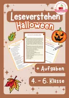 Vorschau - Arbeitsblätter - Deutsch Leseverstehen Halloween (Klasse 4-6) - Deckblatt