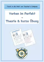 Vorschau - Arbeitsblätter - Verben im Perfekt_Theorie und kurze Übung - Deckblatt