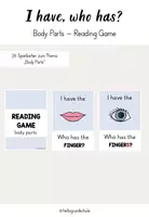 Vorschau - Spiele - Body Parts - Reading Game "I have, who has?" - Deckblatt