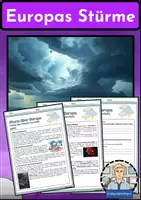 Vorschau - Arbeitsblätter - Stürme in Europa - Sturmtiefs, Orkane und Schutz - Arbeitsblätter mit Lösungen - Erdkunde Klasse 7/8 - Deckblatt