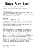 Vorschau - Aufgabenkarten - Escape Room Sport : Sei mutig ! - Seite 1