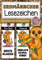 Vorschau - Mal- und Bastelvorlagen - Erdmännchenklasse Lesezeichen als Geschenk zur Einschulung - Deckblatt