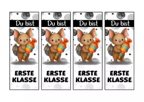 Vorschau - Mal- und Bastelvorlagen - Fledermausklasse Lesezeichen als Geschenk zur Einschulung - Seite 2