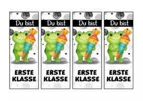 Vorschau - Mal- und Bastelvorlagen - Froschklasse Lesezeichen als Geschenk zur Einschulung - Seite 2
