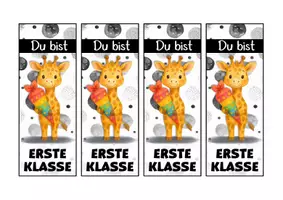 Vorschau - Mal- und Bastelvorlagen - Giraffenklasse Lesezeichen als Geschenk zur Einschulung - Seite 2