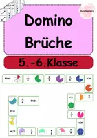 Vorschau - Spiele - Brüche Domino mit Kreismodelle spielerisch üben (5./6. Klasse) | Brüche lesen und zuordnen - Deckblatt