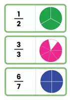 Vorschau - Spiele - Brüche Domino mit Kreismodelle spielerisch üben (5./6. Klasse) | Brüche lesen und zuordnen - Seite 3