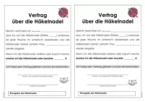 Vorschau - Arbeitsblätter - Häkeln - Häkelnadel Vertrag - Deckblatt