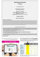 Vorschau - Arbeitsblätter - Wochenplan Erdkunde Klasse 5 | Gradnetz, Maßstab, Bundesländer, Flüsse, Gebirge, Himmelsrichtungen, Atlas, Karten | Erdkunde Sekundarstufe 38 Wochenpläne Kopiervorlagen Lösungen - Seite 1