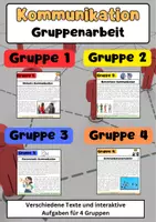 Vorschau - Stationenlernen - Kommunikation Gruppenarbeit: verbal, nonverbal, paraverbal - Deckblatt