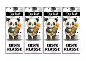 Vorschau - Mal- und Bastelvorlagen - Pandaklasse Lesezeichen als Geschenk zur Einschulung - Seite 2