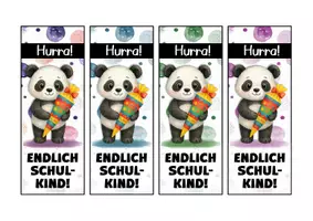 Vorschau - Mal- und Bastelvorlagen - Pandaklasse Lesezeichen als Geschenk zur Einschulung - Seite 3