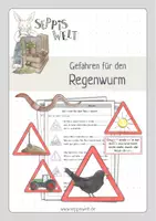 Vorschau - Stationenlernen - Gefahren für den Regenwurm. Für Klasse 2, 3 und 4. - Deckblatt
