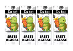 Vorschau - Mal- und Bastelvorlagen - Schildkrötenklasse Lesezeichen als Geschenk zur Einschulung - Seite 2